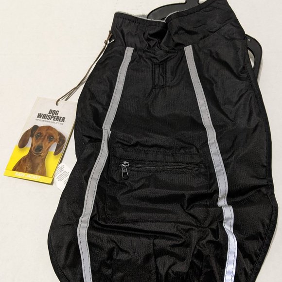 Dog Whisperer Fleece Lined Reflective Dog Rain Jacket-S - Picture 1 of 10